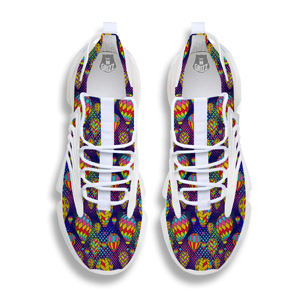 Balloon Air Retro Print Pattern White Gym Shoes-grizzshop