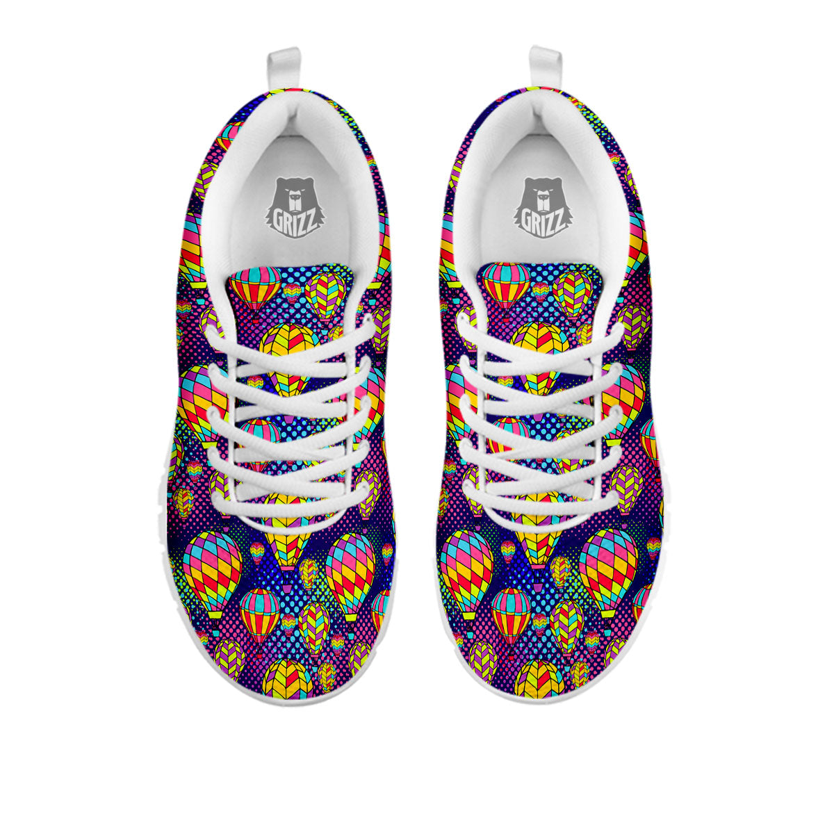 Balloon Air Retro Print Pattern White Sneaker-grizzshop