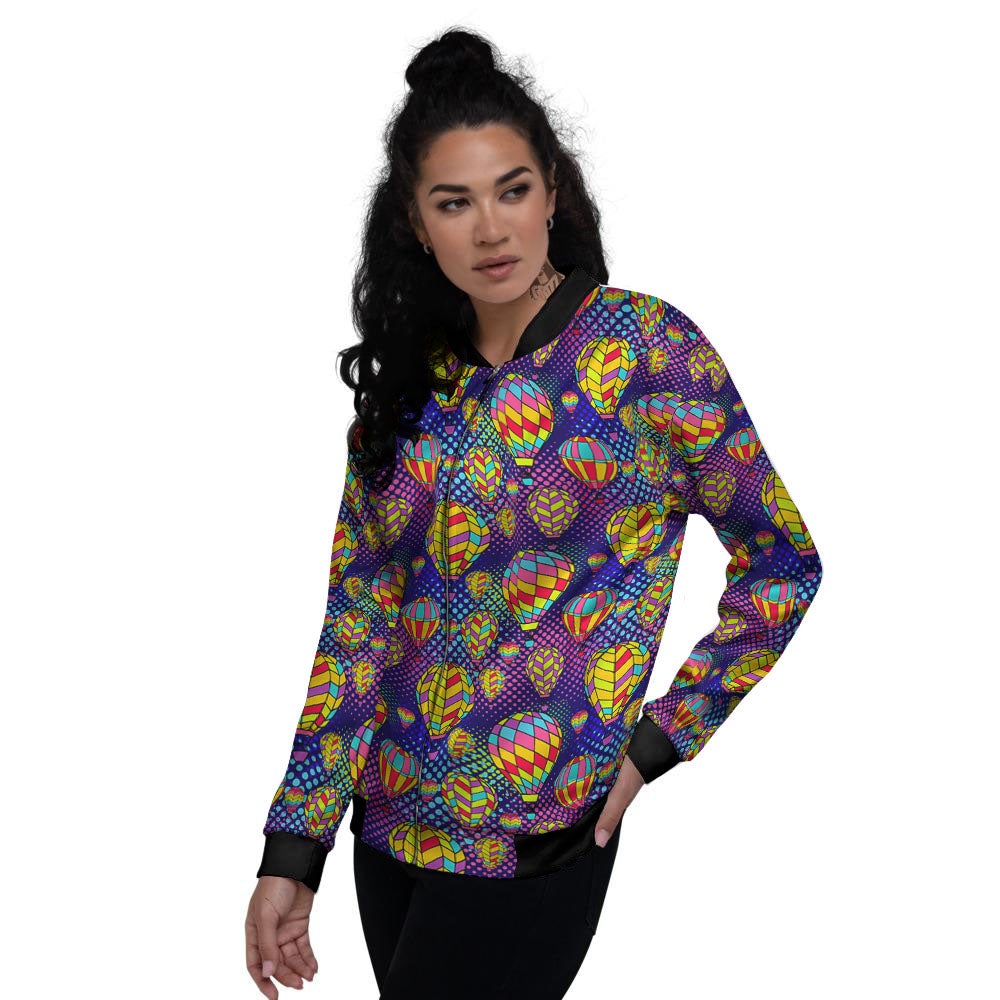 Balloon Air Retro Print Pattern Women's Bomber Jacket-grizzshop