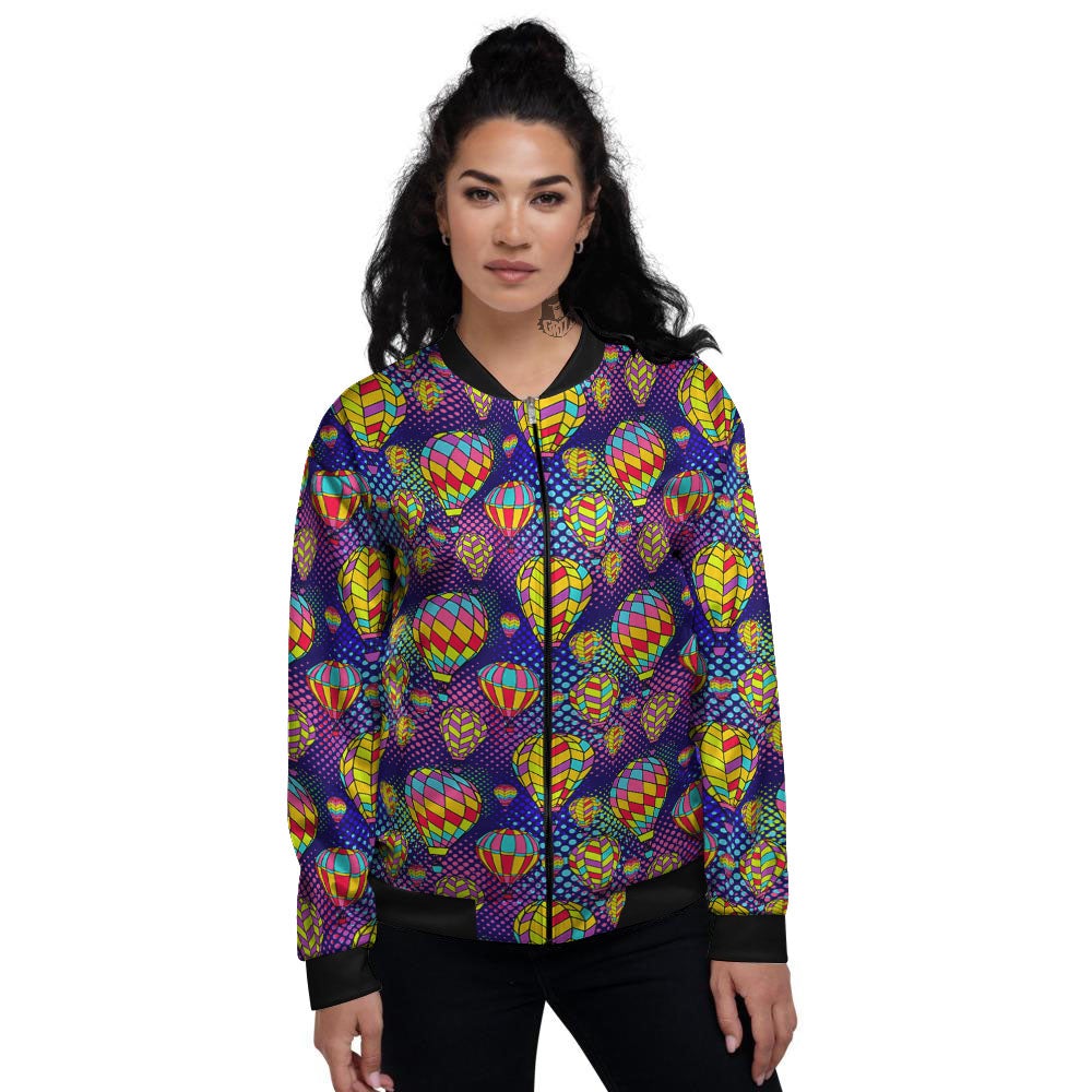 Balloon Air Retro Print Pattern Women's Bomber Jacket-grizzshop