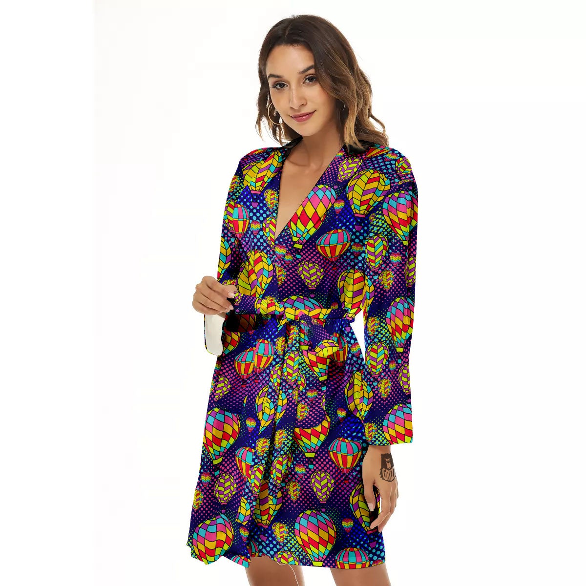 Balloon Air Retro Print Pattern Women's Robe-grizzshop