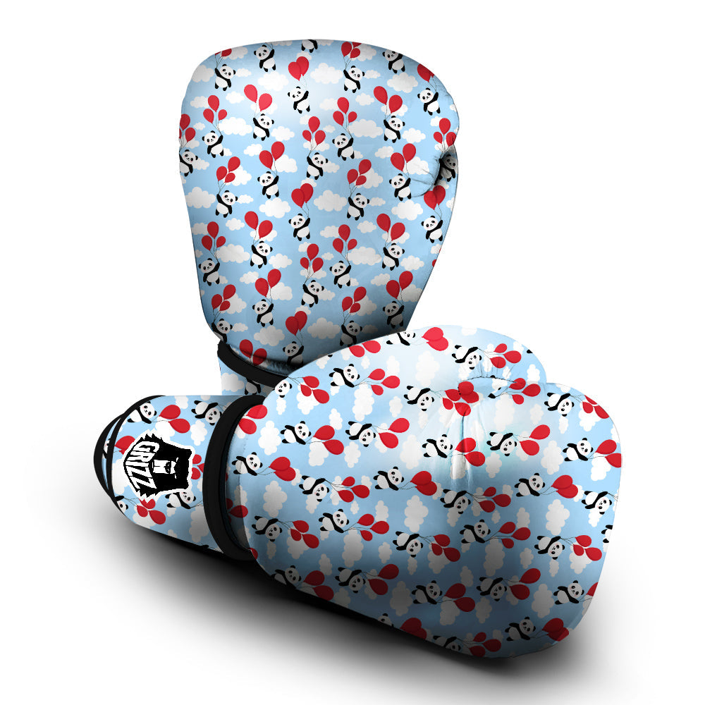 Balloon And Cute Panda Print Pattern Boxing Gloves-grizzshop