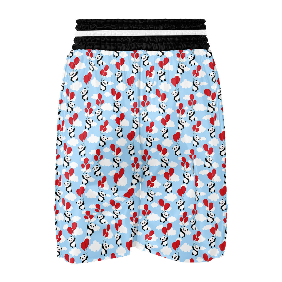 Balloon And Cute Panda Print Pattern Boxing Shorts-grizzshop