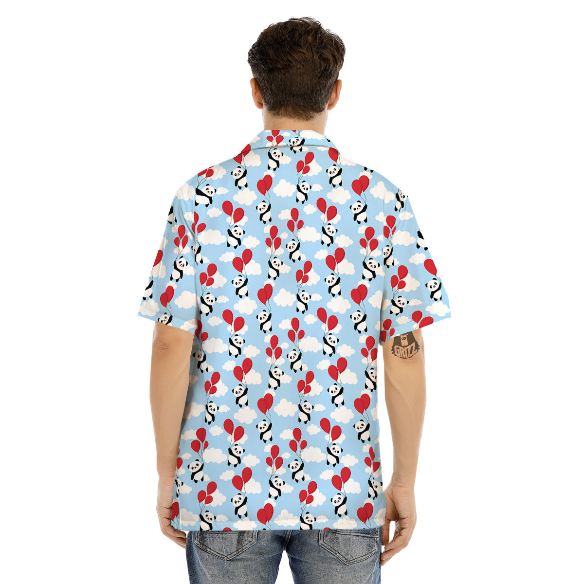 Balloon And Cute Panda Print Pattern Men's Hawaiian Shirt-grizzshop