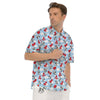 Balloon And Cute Panda Print Pattern Men's Short Sleeve Shirts-grizzshop