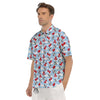 Balloon And Cute Panda Print Pattern Men's Short Sleeve Shirts-grizzshop