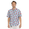 Balloon And Cute Panda Print Pattern Men's Short Sleeve Shirts-grizzshop