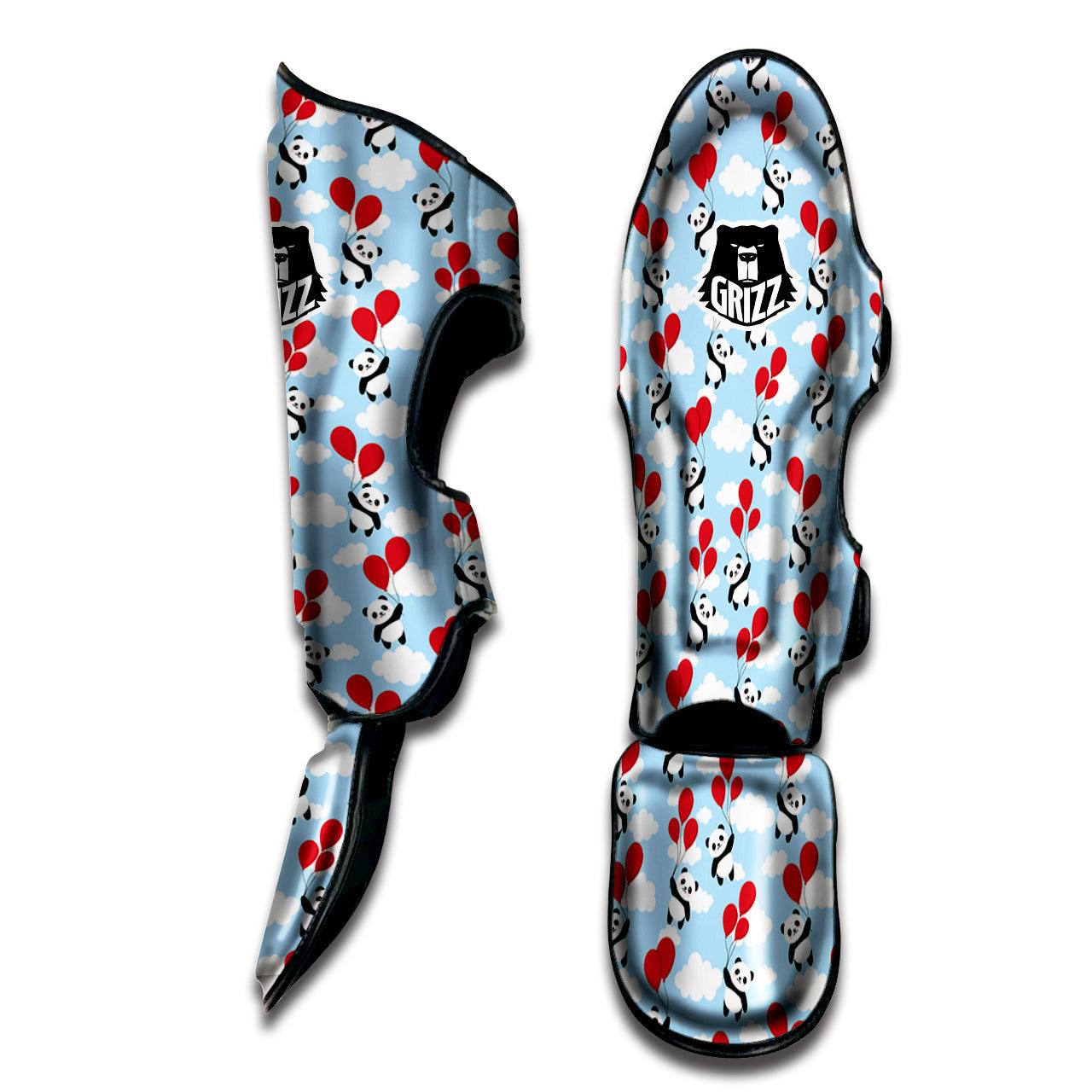 Balloon And Cute Panda Print Pattern Muay Thai Shin Guards-grizzshop