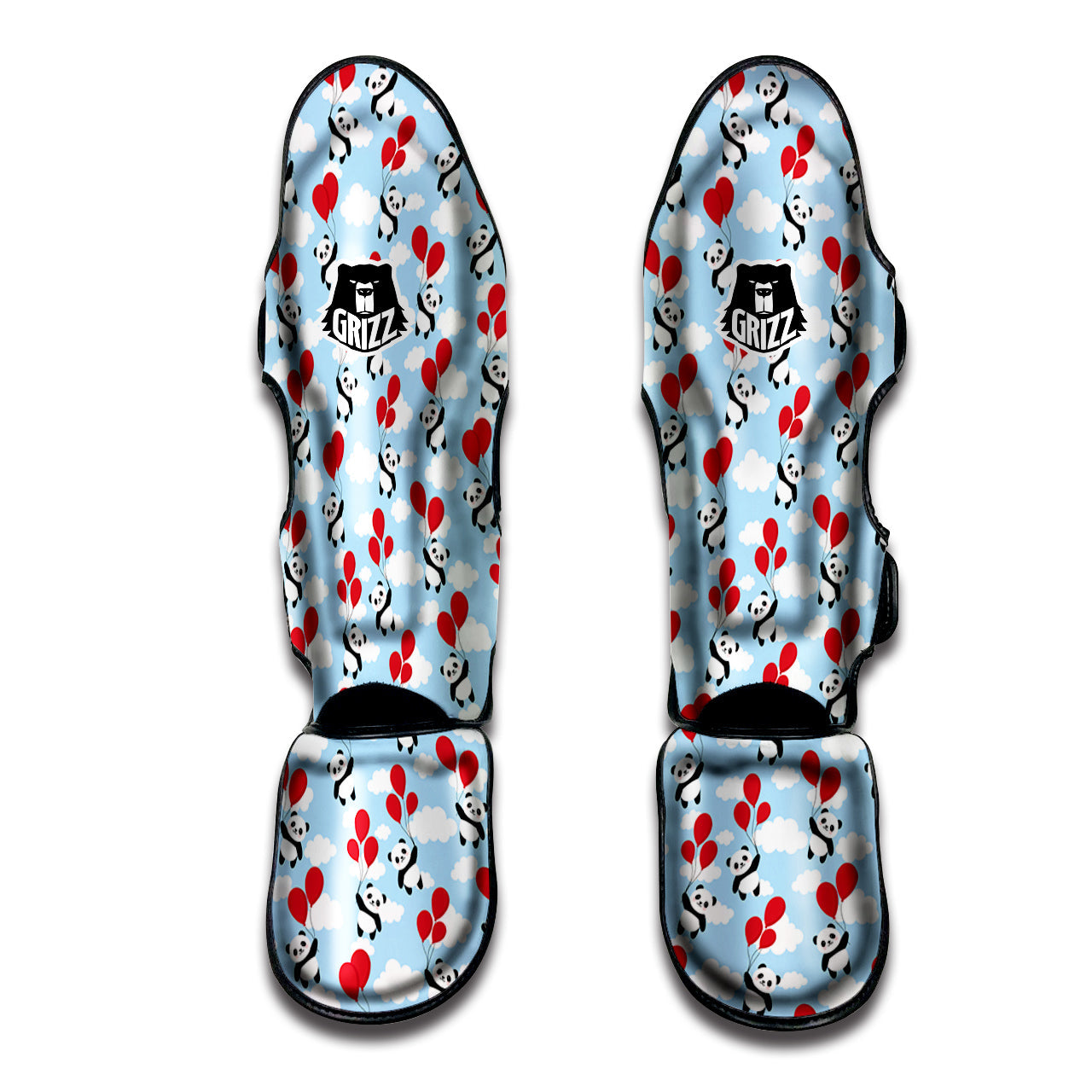 Balloon And Cute Panda Print Pattern Muay Thai Shin Guards-grizzshop