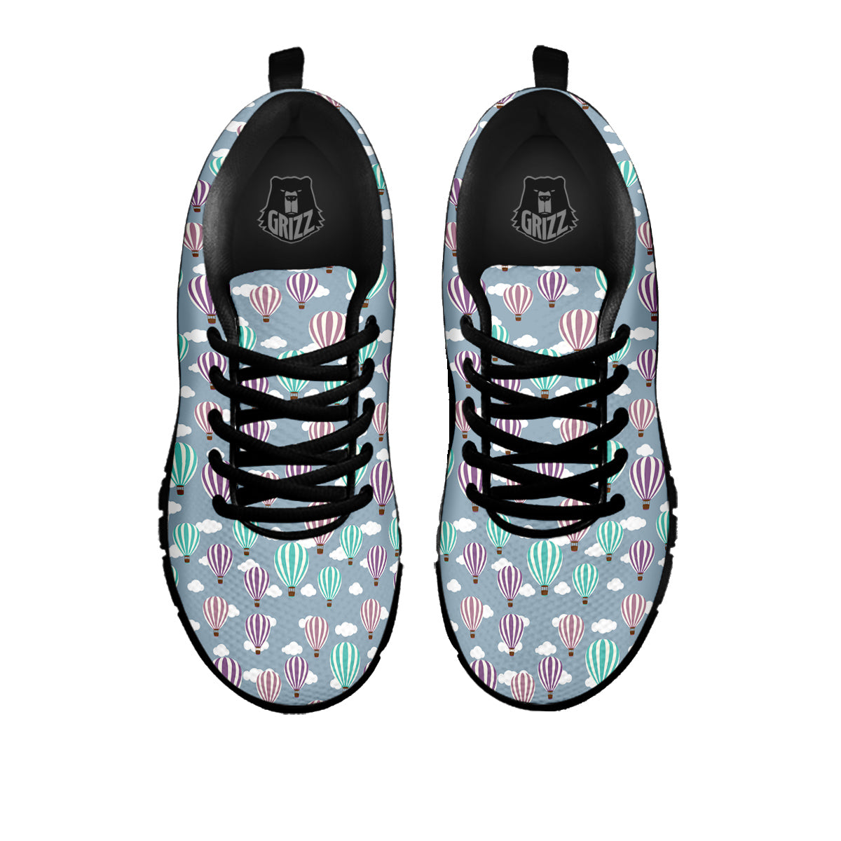 Balloon Cartoon Print Pattern Black Sneaker-grizzshop