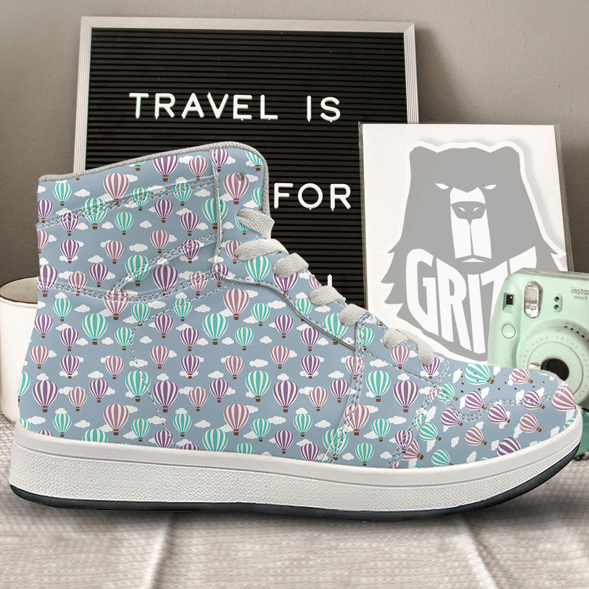 Balloon Cartoon Print Pattern High Top Sneakers-grizzshop