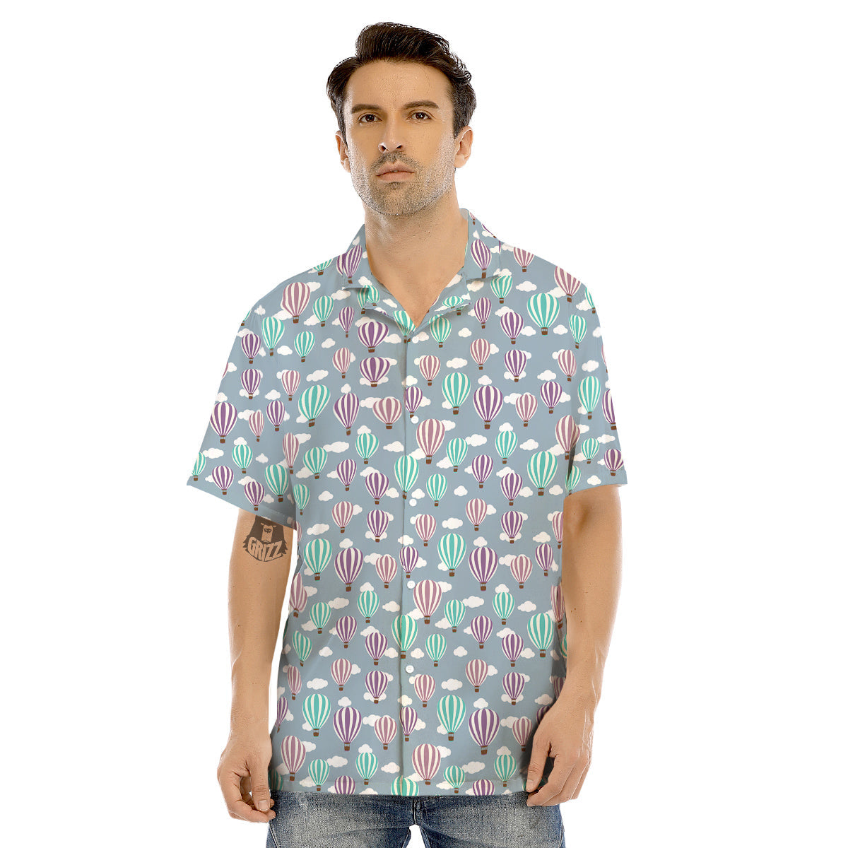 Balloon Cartoon Print Pattern Men's Hawaiian Shirt-grizzshop