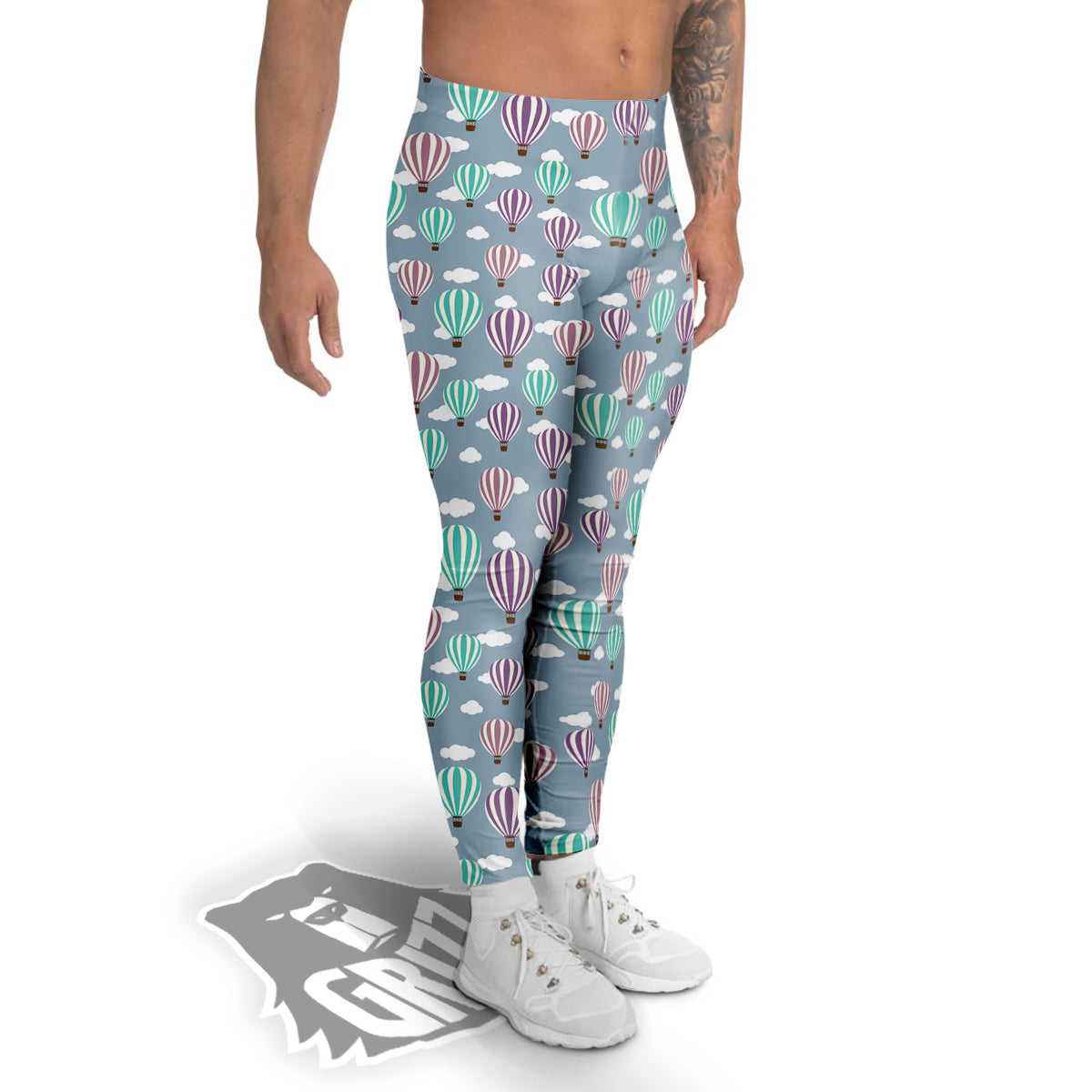 Balloon Cartoon Print Pattern Men's Leggings-grizzshop