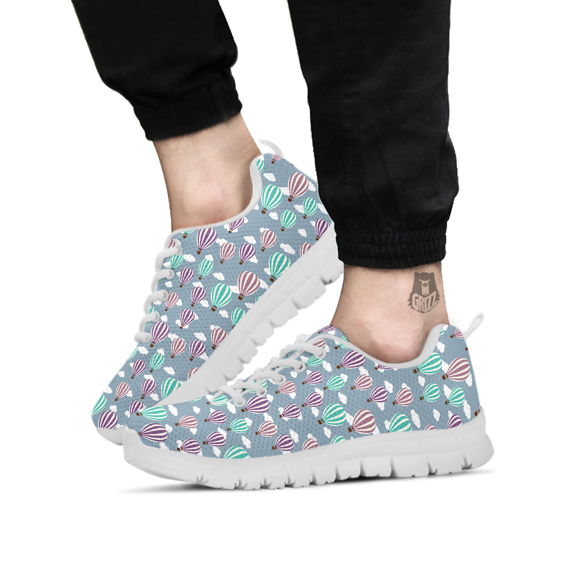 Balloon Cartoon Print Pattern White Sneaker-grizzshop