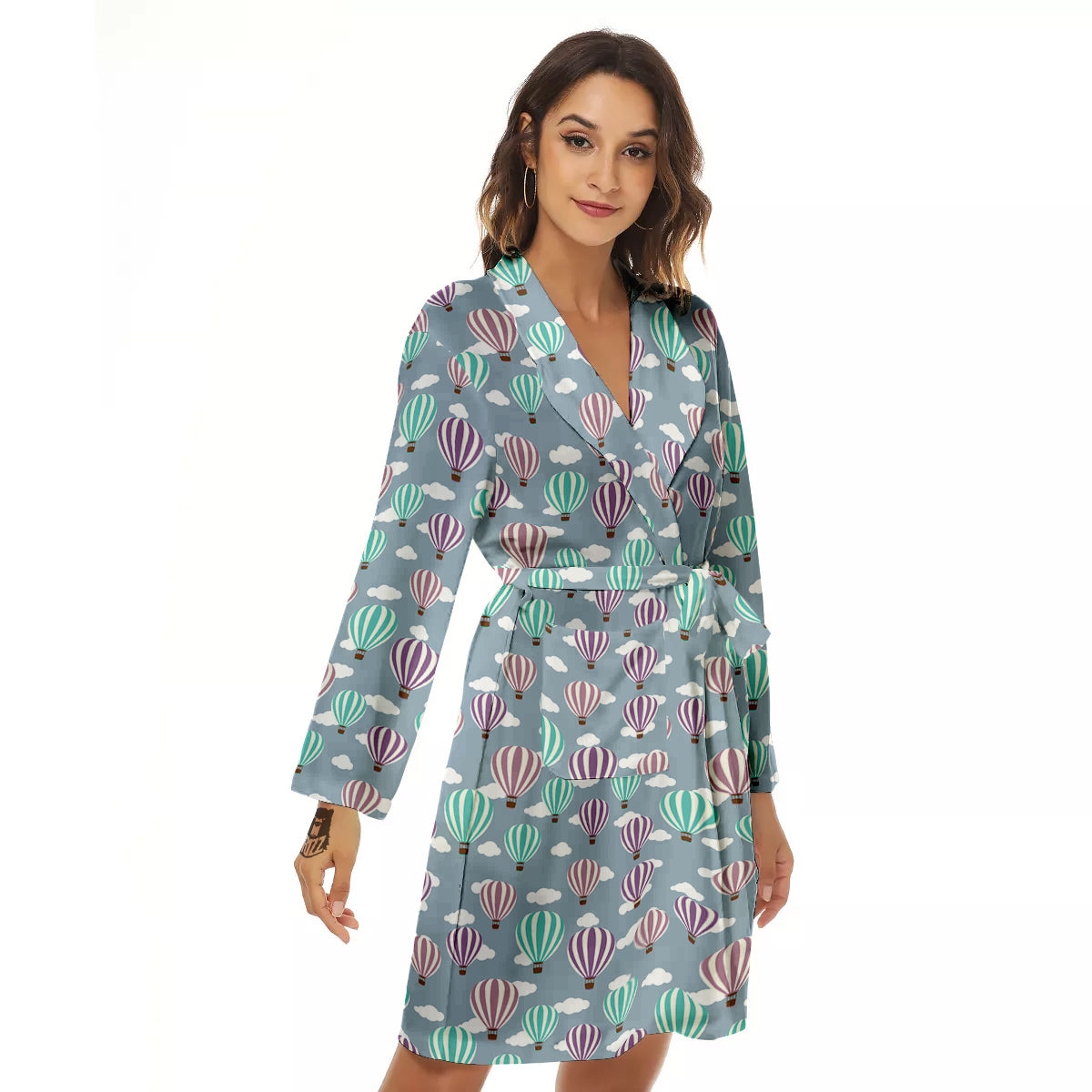 Balloon Cartoon Print Pattern Women's Robe-grizzshop