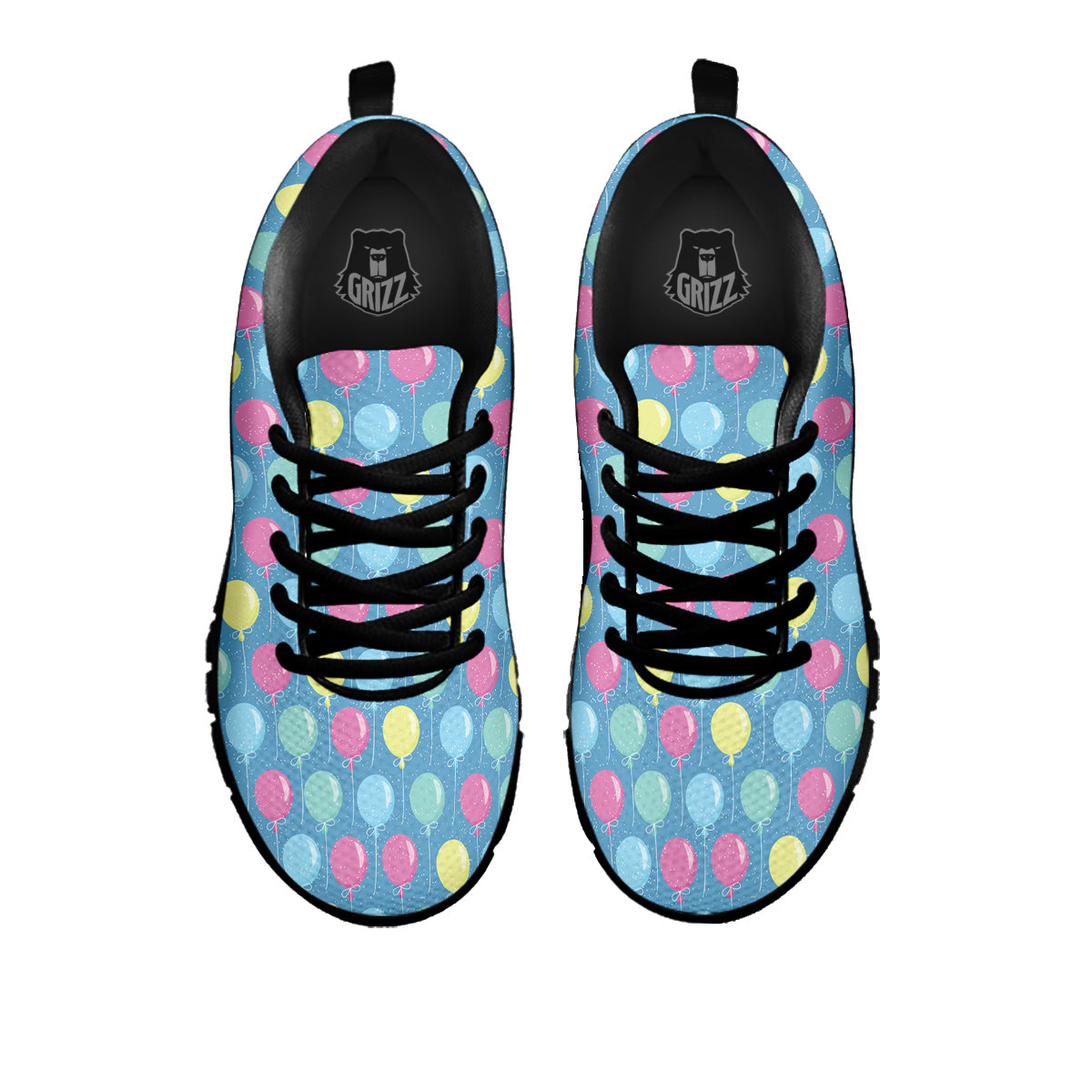 Balloon Colorful Print Pattern Black Sneaker-grizzshop