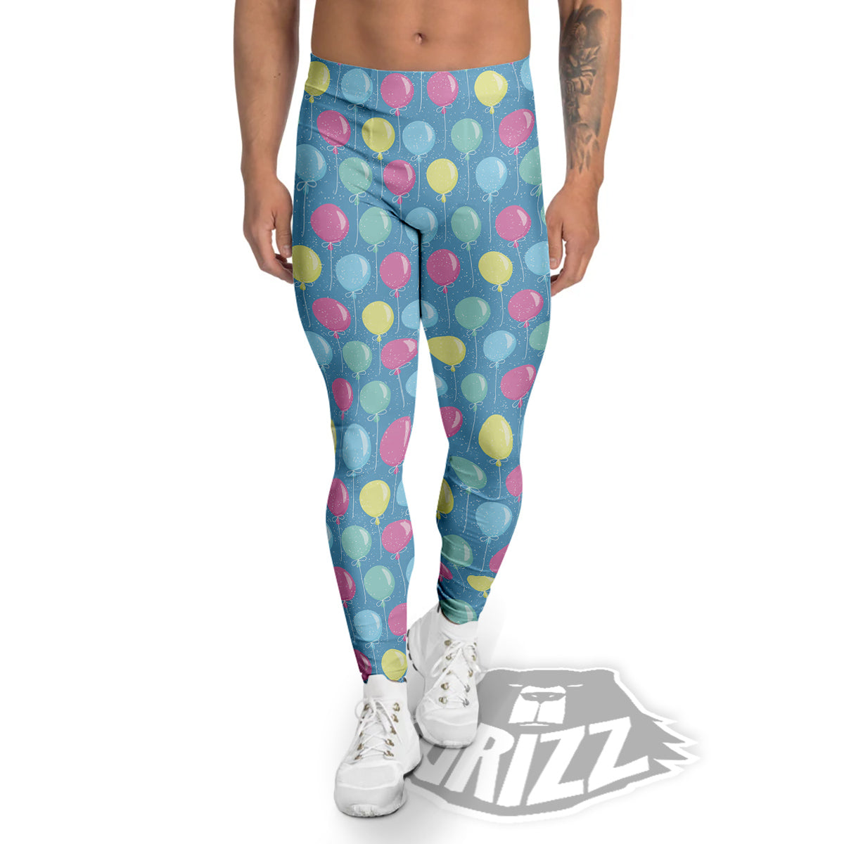 Balloon Colorful Print Pattern Men's Leggings-grizzshop