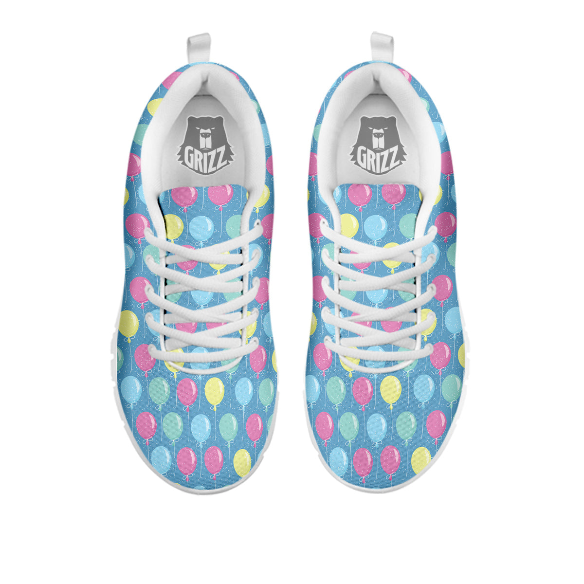 Balloon Colorful Print Pattern White Sneaker-grizzshop