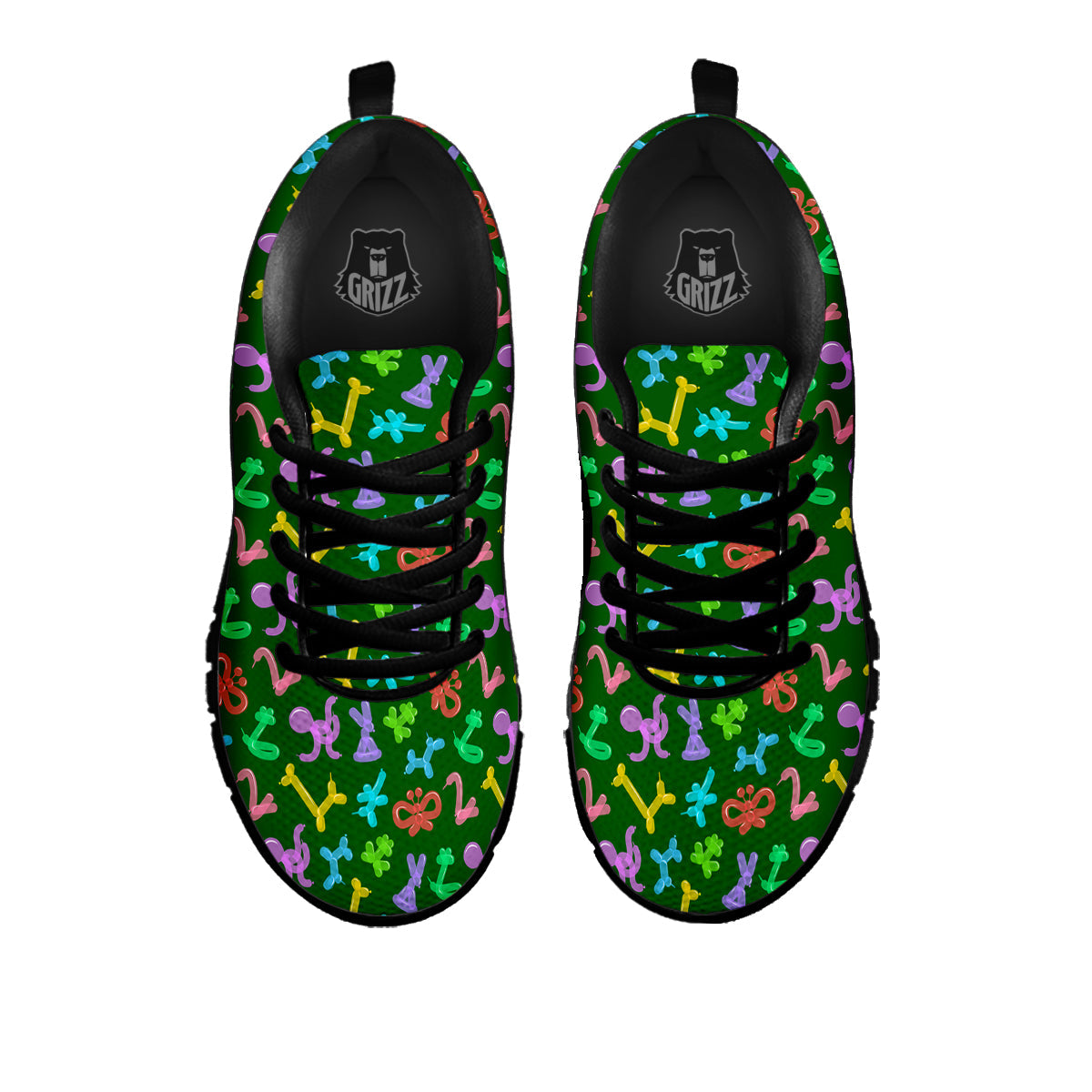 Balloon Modelling Print Pattern Black Sneaker-grizzshop