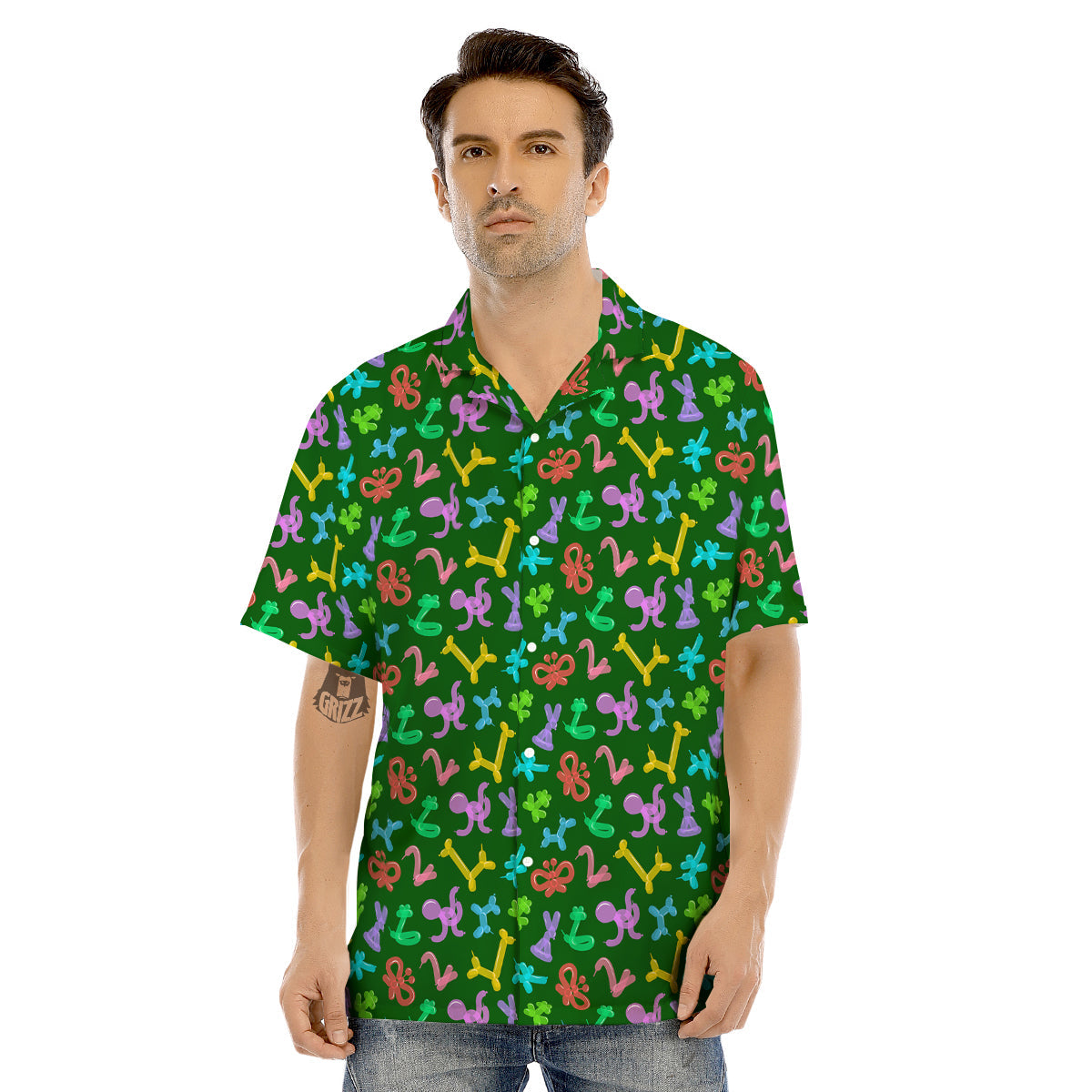 Balloon Modelling Print Pattern Men's Hawaiian Shirt-grizzshop