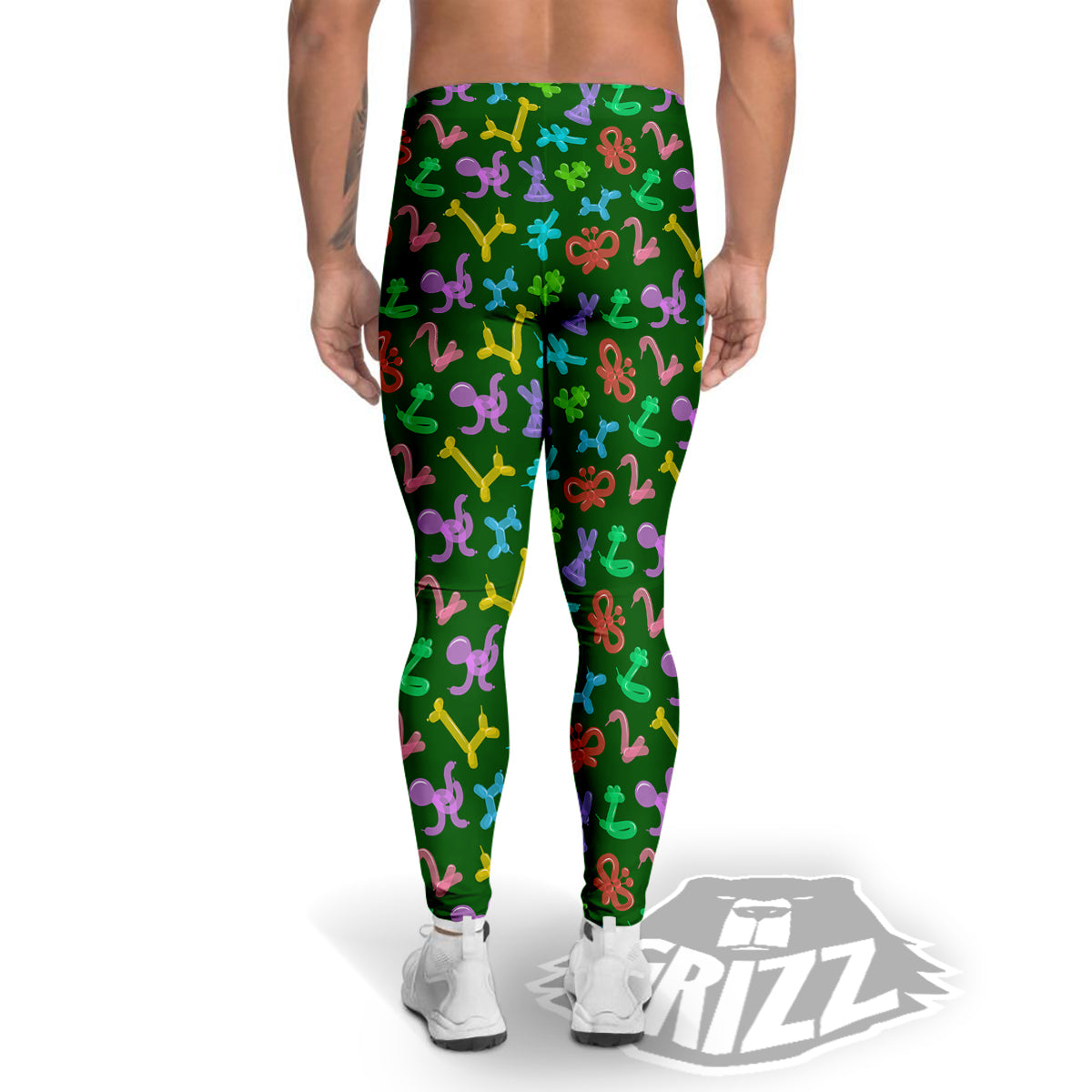 Balloon Modelling Print Pattern Men's Leggings-grizzshop