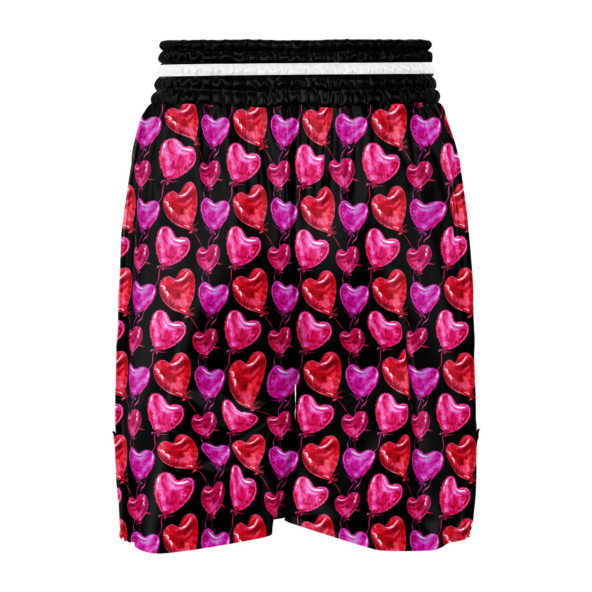 Balloon Red Heart Print Pattern Boxing Shorts-grizzshop