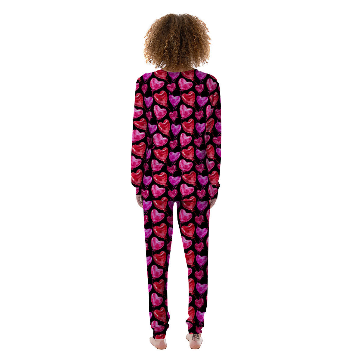 Balloon Red Heart Print Pattern Women's Pajamas-grizzshop