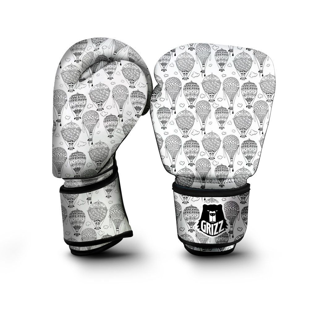 Balloon White And Black Print Pattern Boxing Gloves-grizzshop
