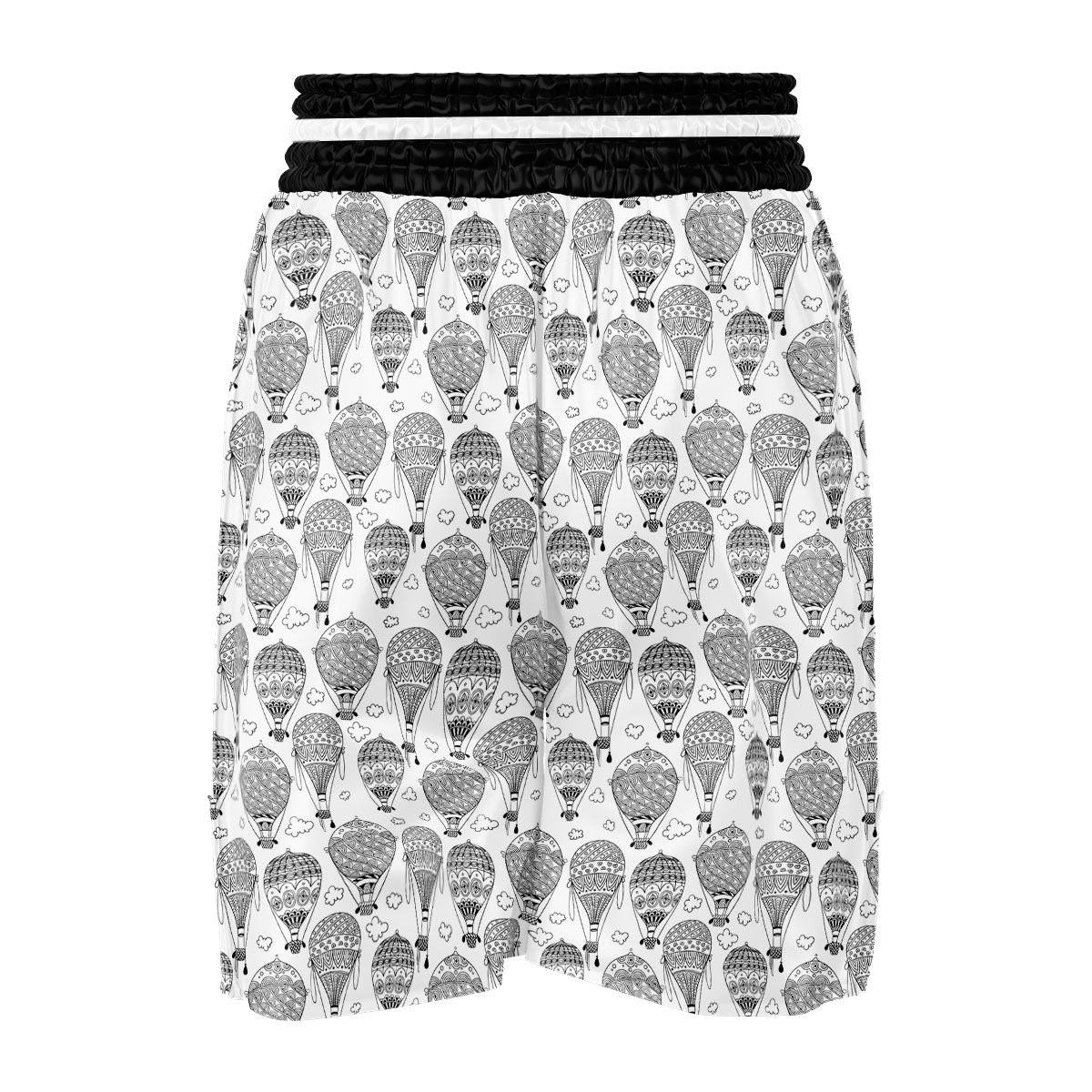 Balloon White And Black Print Pattern Boxing Shorts-grizzshop
