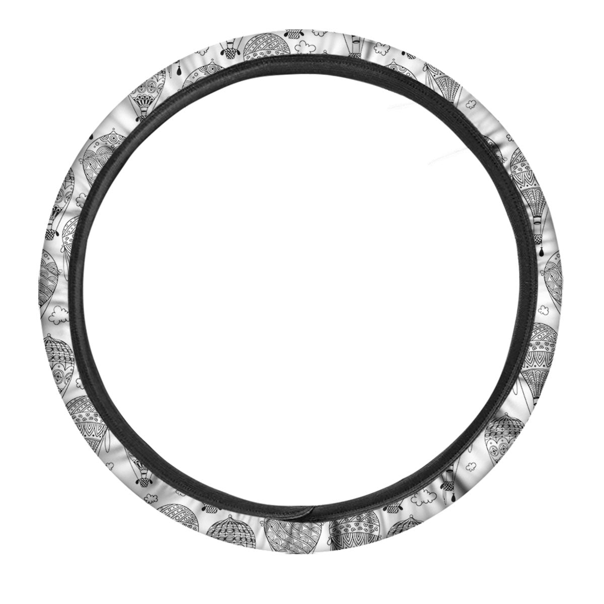 Balloon White And Black Print Pattern Car Steering Wheel Cover-grizzshop