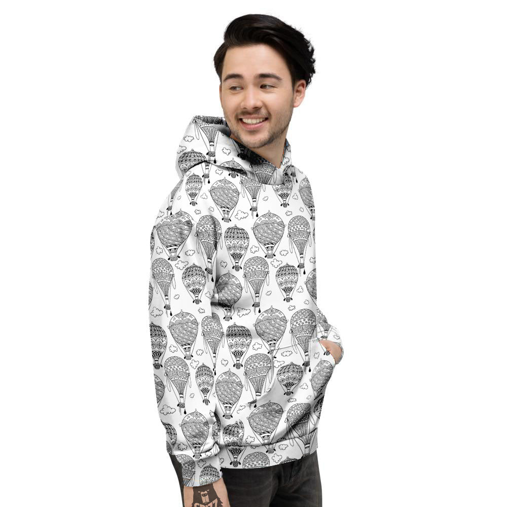 Balloon White And Black Print Pattern Men's Hoodie-grizzshop