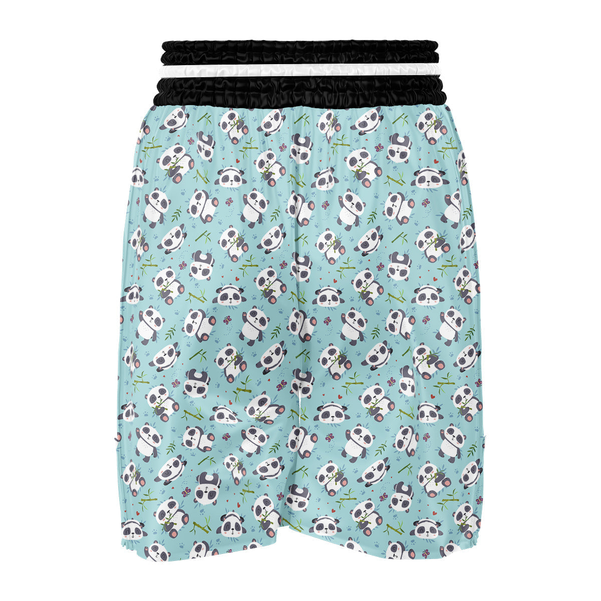 Bamboo And Cute Panda Print Pattern Boxing Shorts-grizzshop
