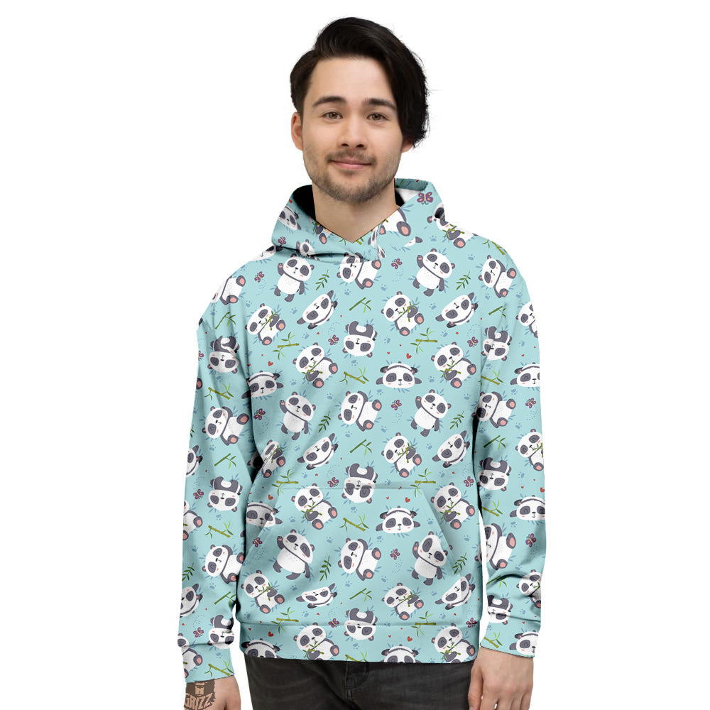 Bamboo And Cute Panda Print Pattern Men's Hoodie-grizzshop