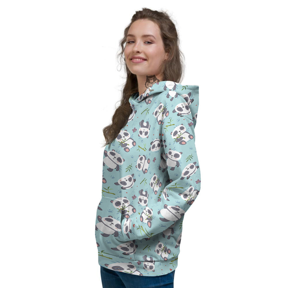 Bamboo And Cute Panda Print Pattern Women's Hoodie-grizzshop