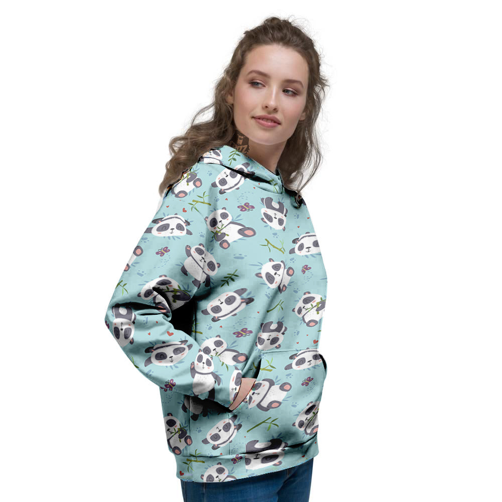 Bamboo And Cute Panda Print Pattern Women's Hoodie-grizzshop