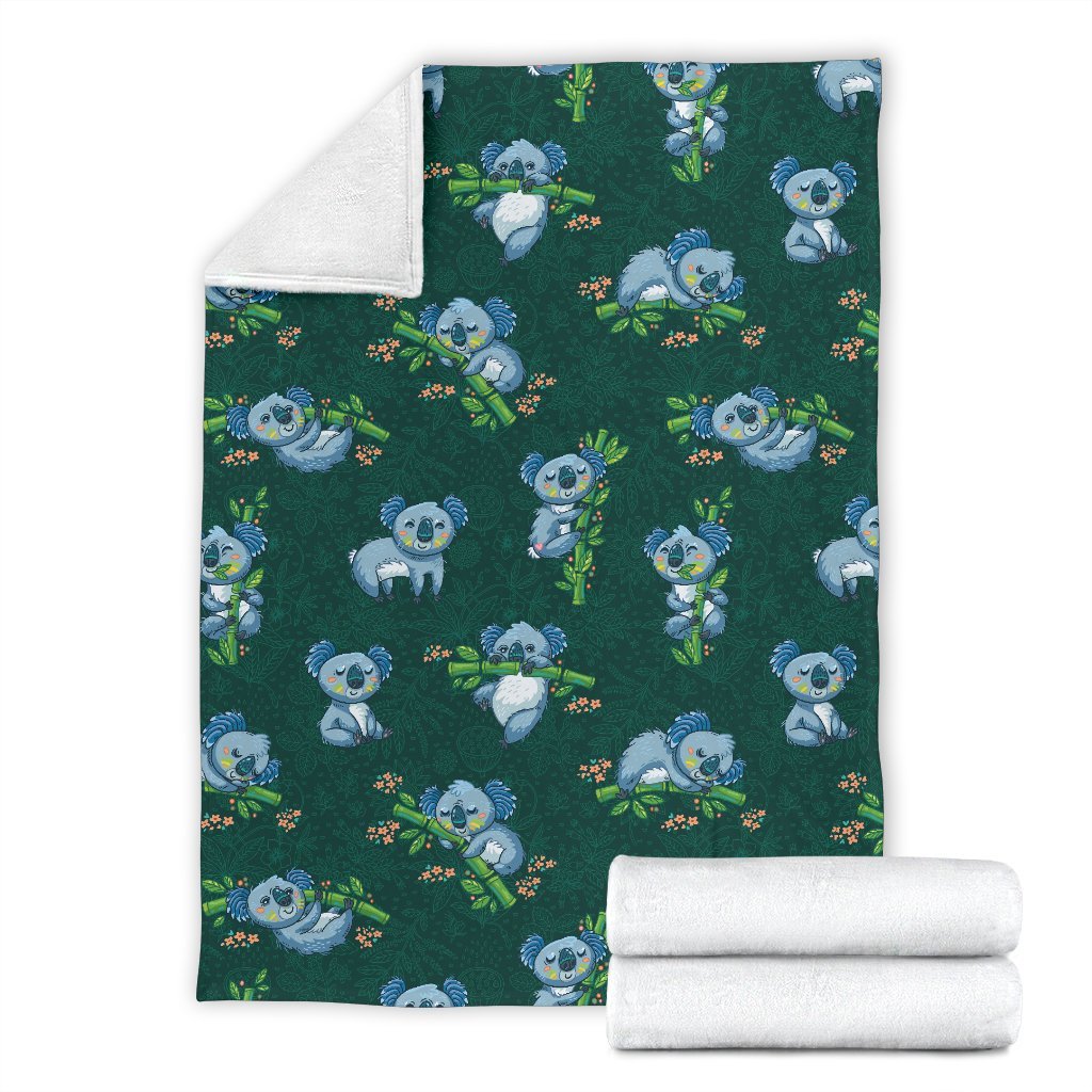 Bamboo Koala Pattern Print Blanket-grizzshop