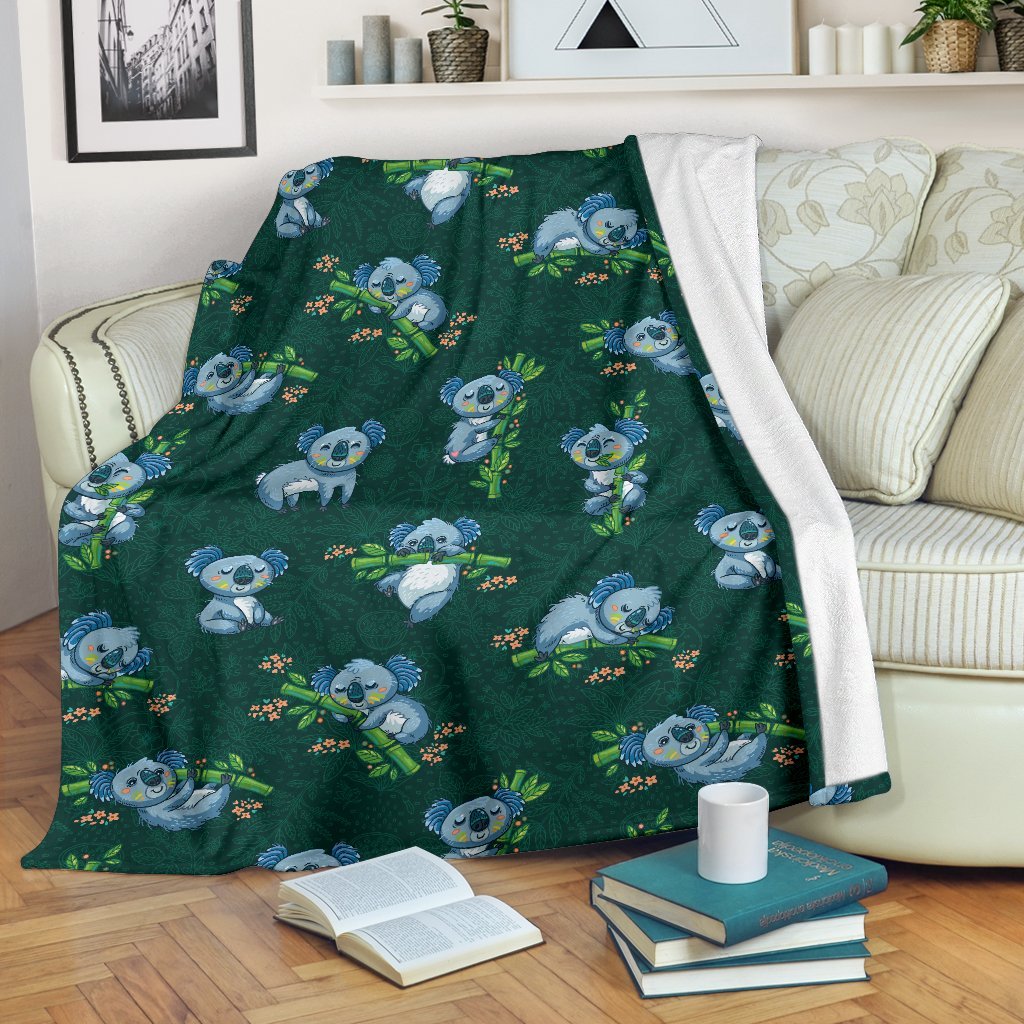 Bamboo Koala Pattern Print Blanket-grizzshop