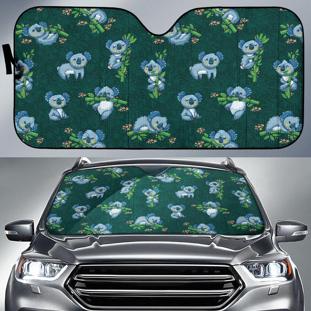 Bamboo Koala Pattern Print Car Sun Shade-grizzshop