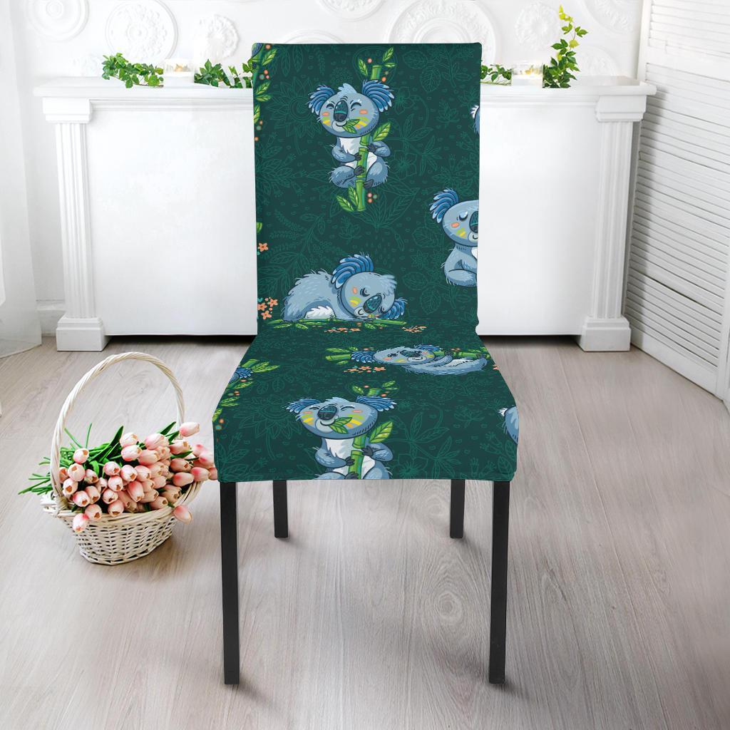 Bamboo Koala Pattern Print Chair Cover-grizzshop