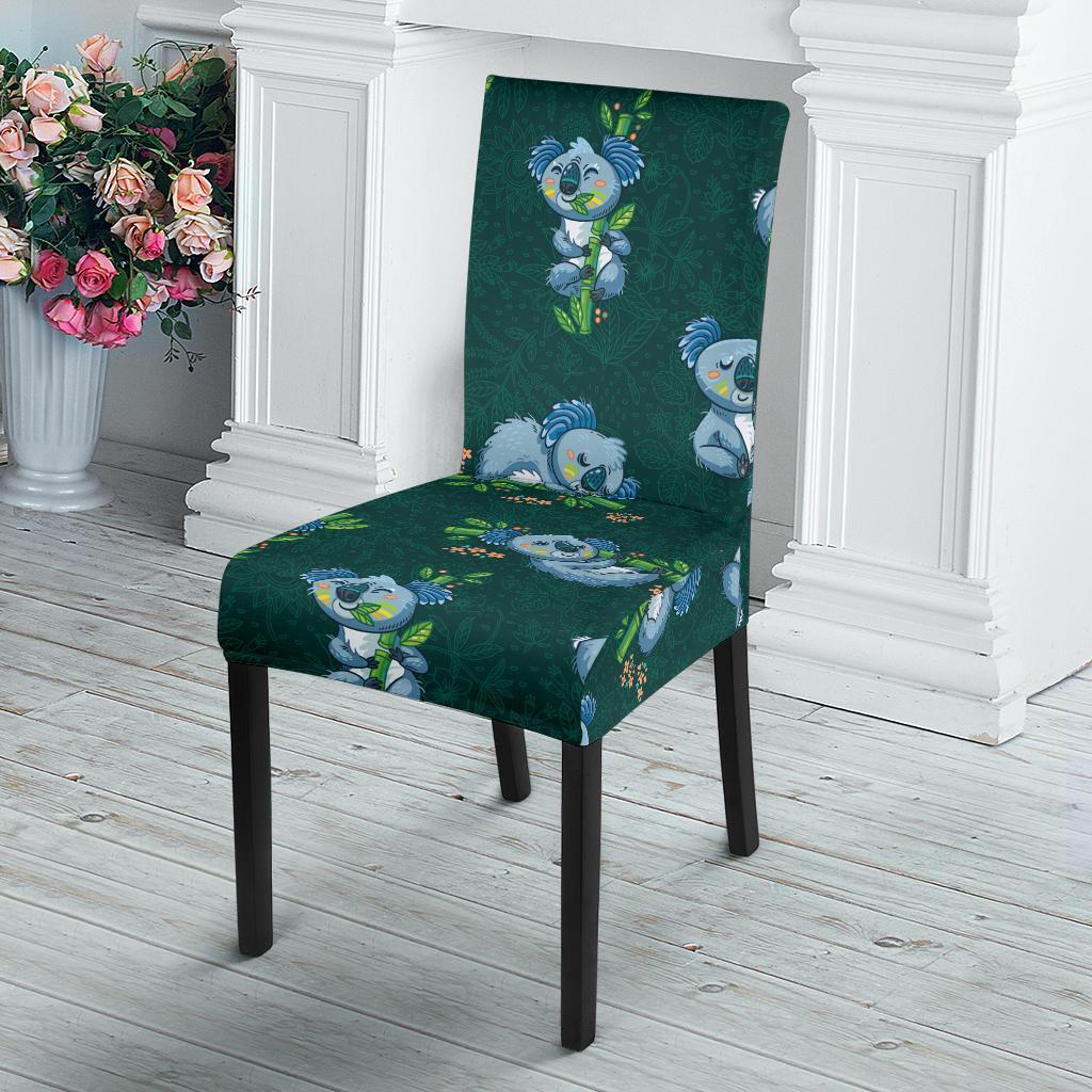 Bamboo Koala Pattern Print Chair Cover-grizzshop