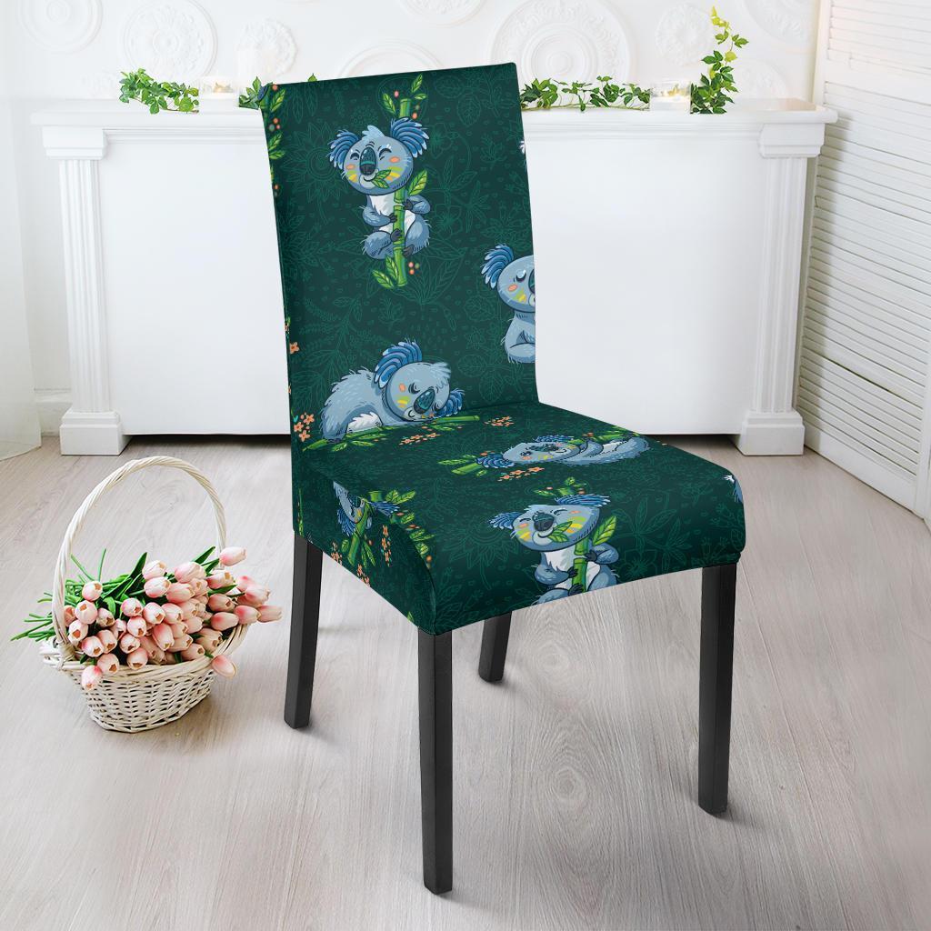 Bamboo Koala Pattern Print Chair Cover-grizzshop