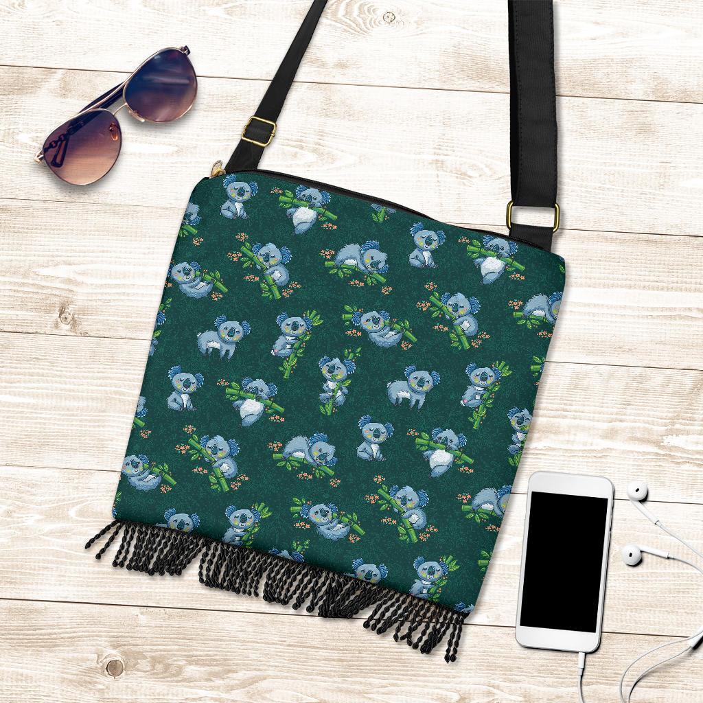 Bamboo Koala Pattern Print Crossbody Bags-grizzshop