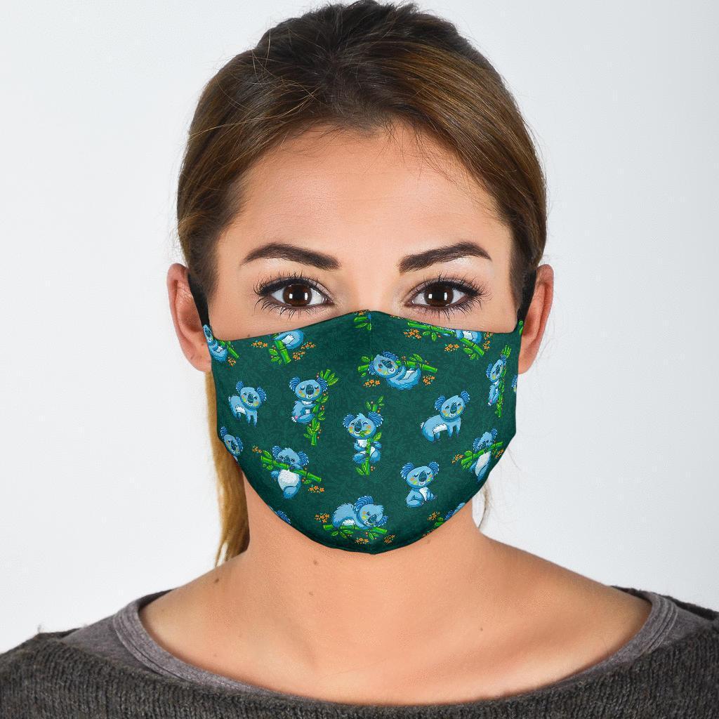 Bamboo Koala Pattern Print Face Mask-grizzshop