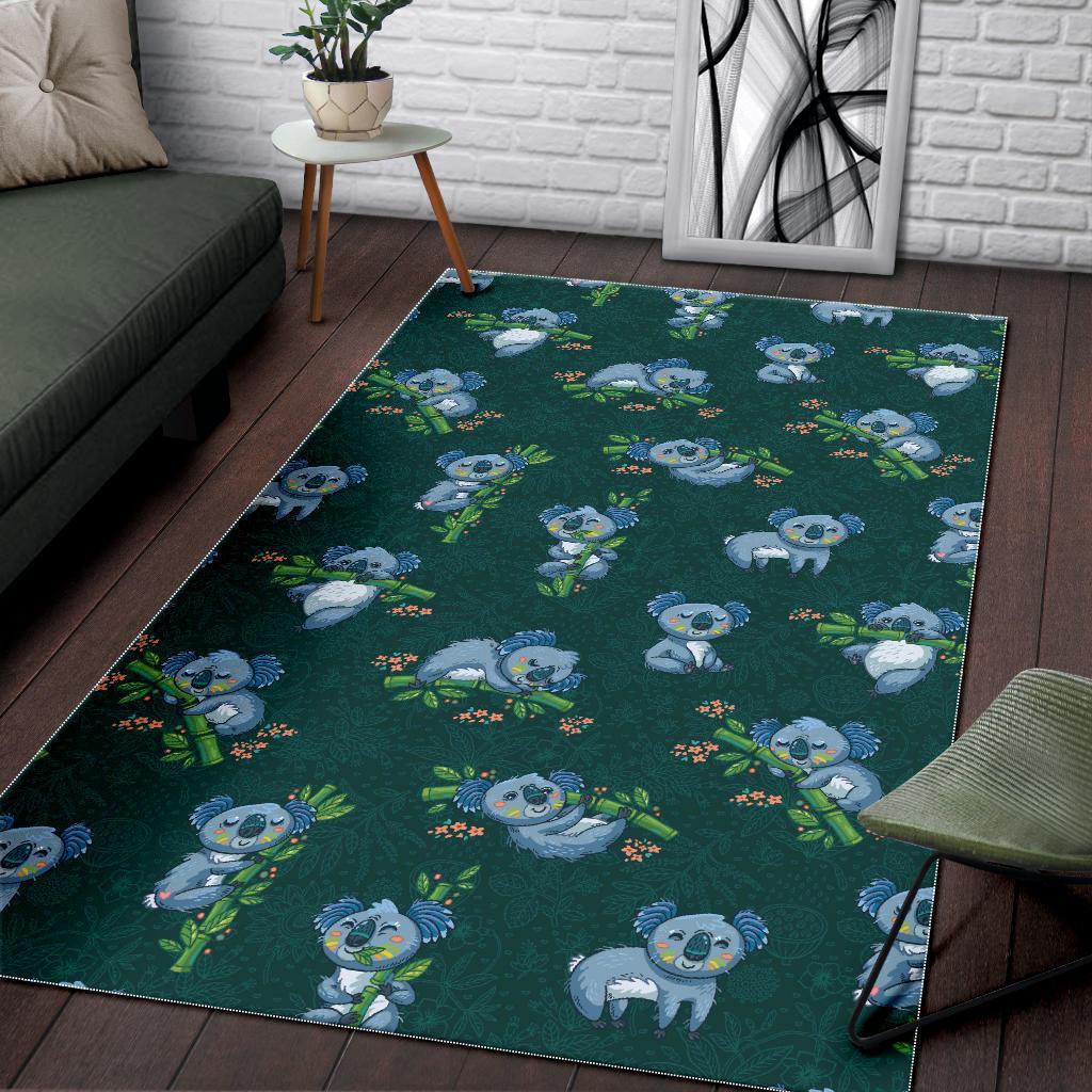 Bamboo Koala Pattern Print Floor Mat-grizzshop