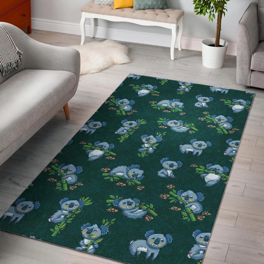 Bamboo Koala Pattern Print Floor Mat-grizzshop