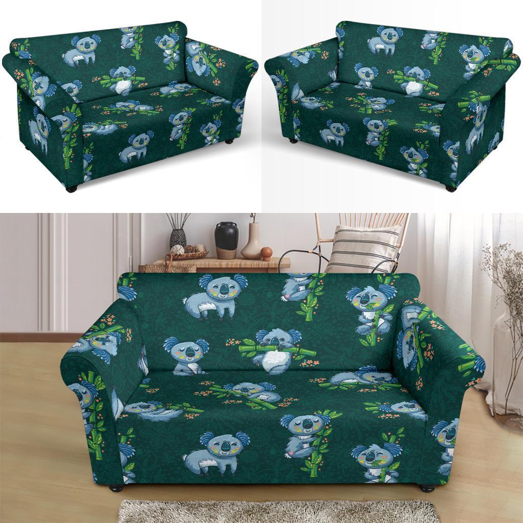 Bamboo Koala Pattern Print Loveseat Cover-grizzshop