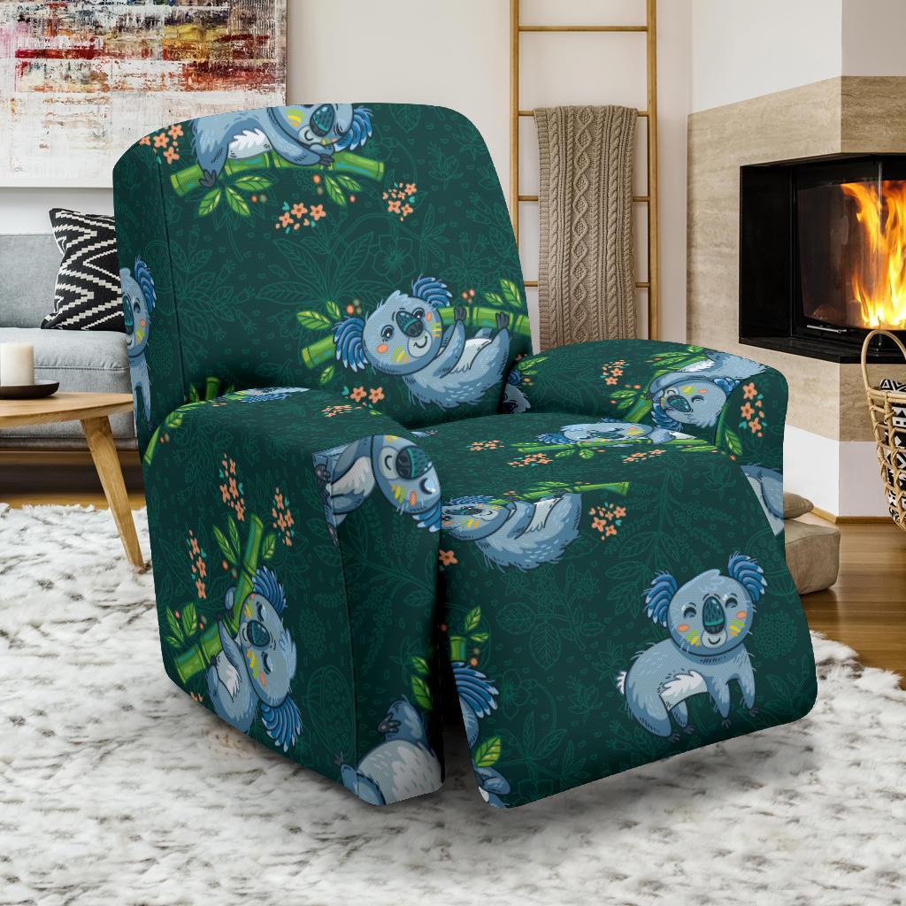 Bamboo Koala Pattern Print Recliner Cover-grizzshop