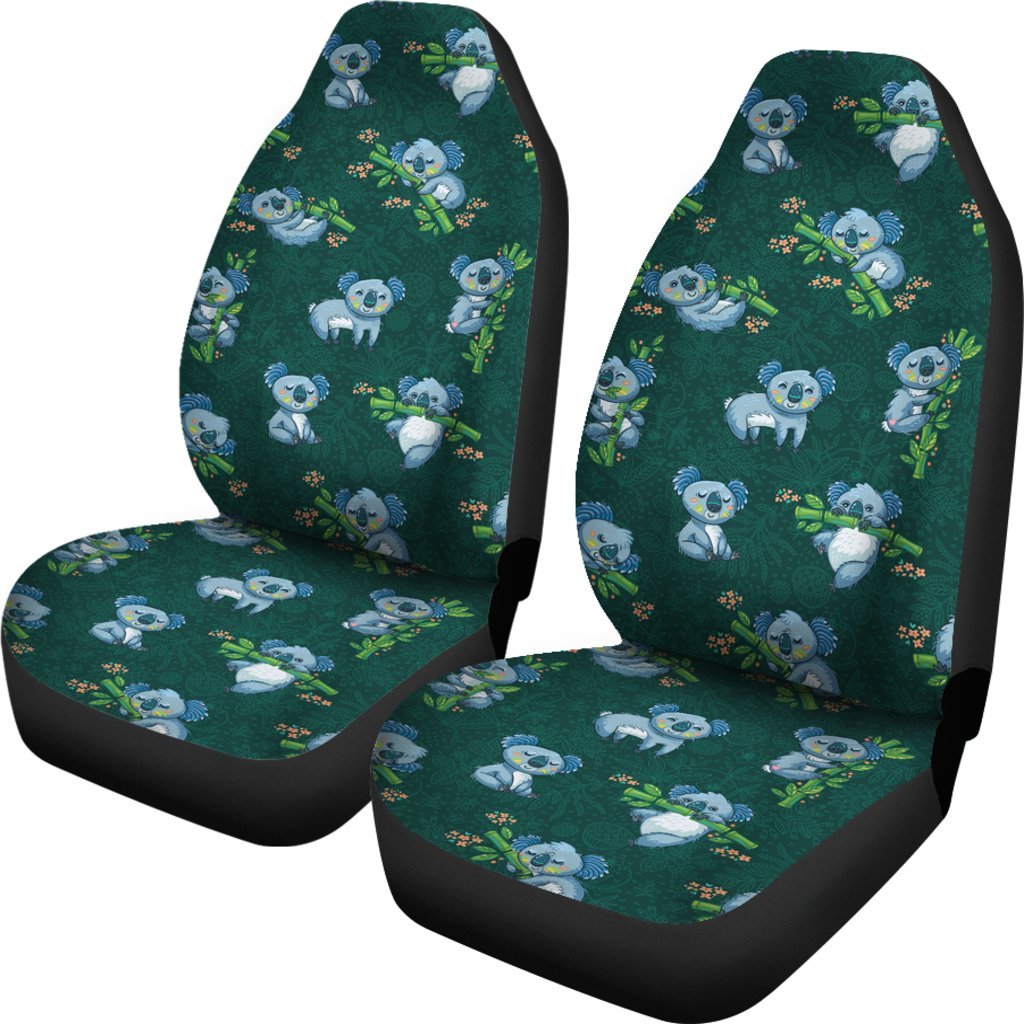 Bamboo Koala Pattern Print Universal Fit Car Seat Cover-grizzshop