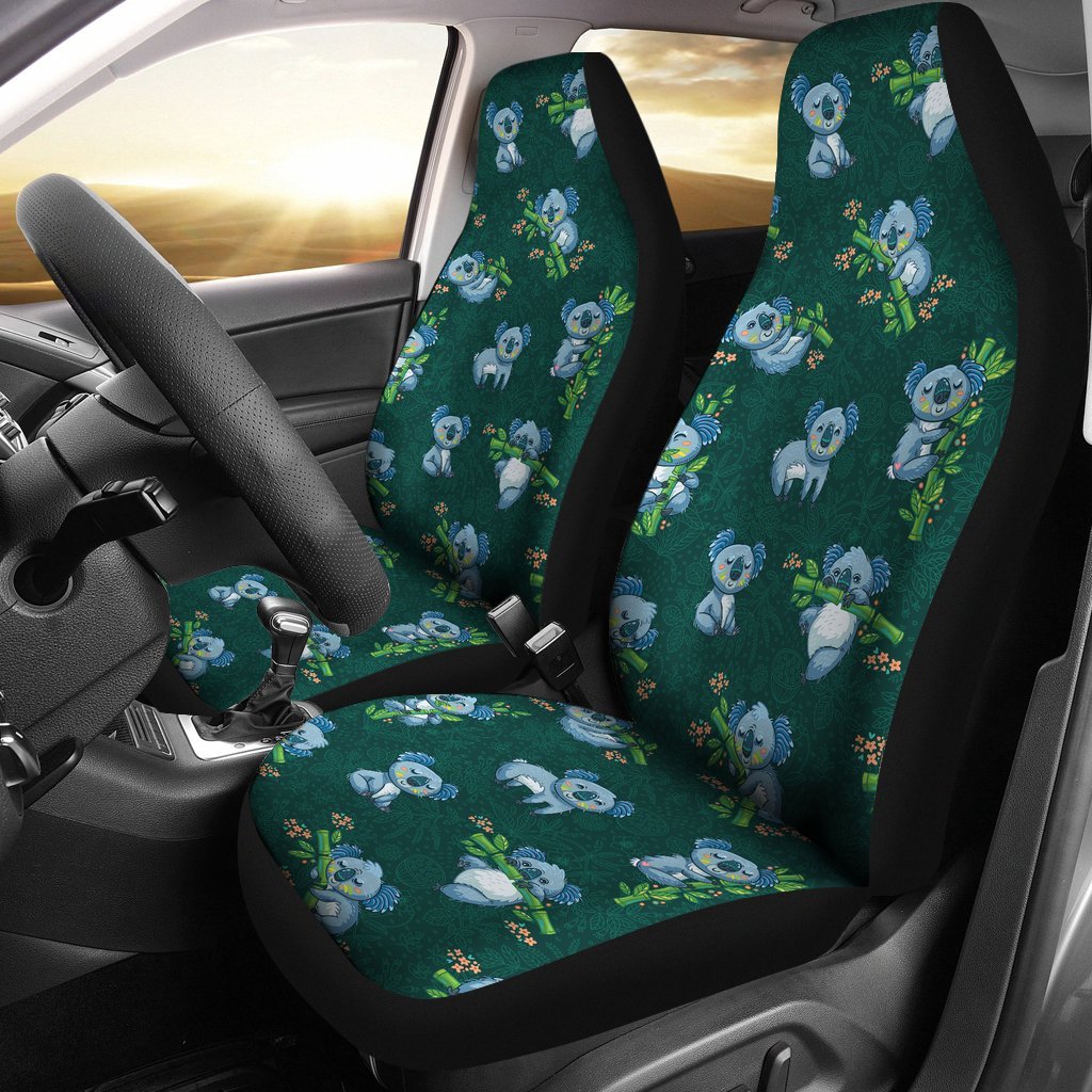 Bamboo Koala Pattern Print Universal Fit Car Seat Cover-grizzshop