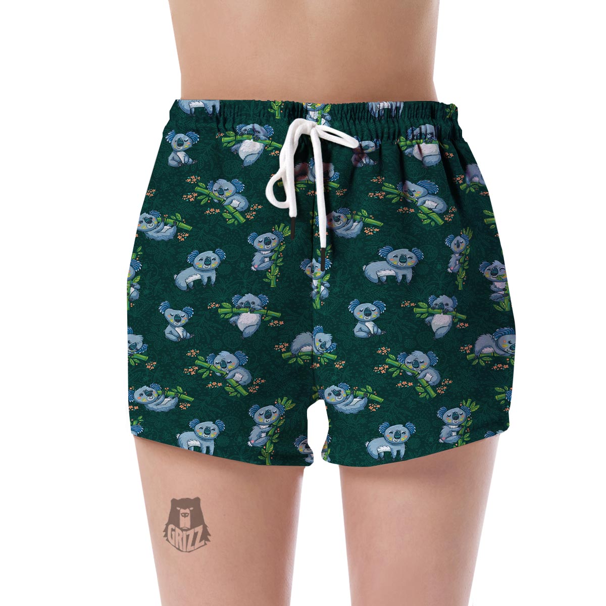 Bamboo Koala Pattern Print Women's Shorts-grizzshop